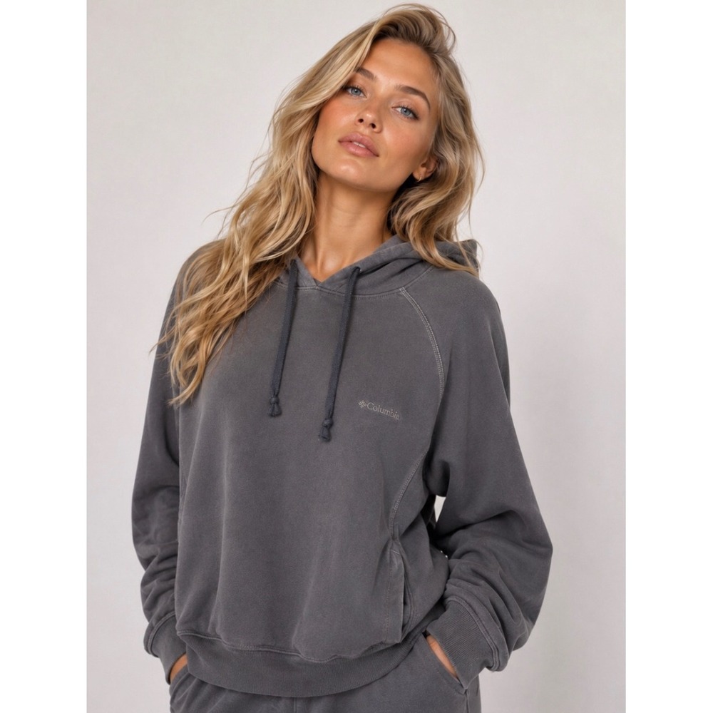 Columbia Soft Wash Gray Hoodie‎ Buttery Soft Lounge Cozy Streetwear Outdoor Warm